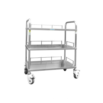 Factory Direct Price Stainless Steel Hospital Trolley, Medical Trolly with Castor